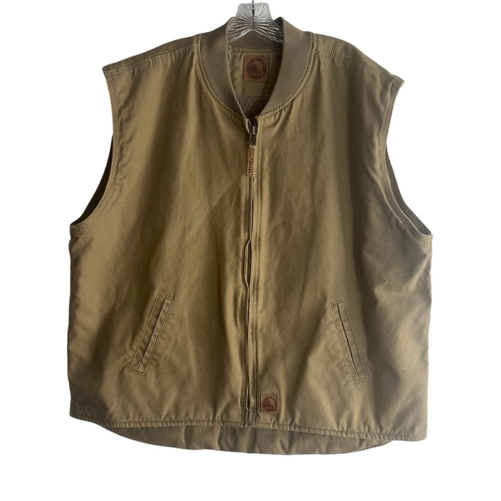 BERNE Sherpa Lined HEAVY Full Zip Utility Vest — no size tag — see measurements - Picture 3 of 11